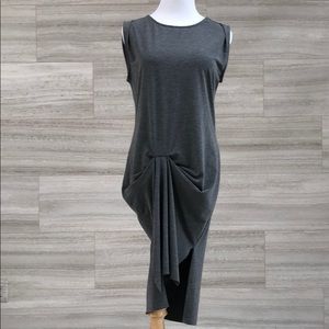 Asymmetrical Grey Midi Dress Size Small